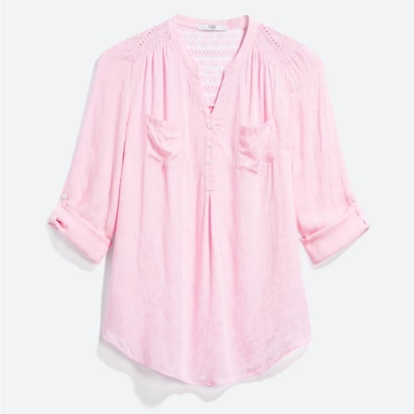 Q&A (bought on stitch fix).  Women’s pink blouse.  Size XL - Picture 1 of 11